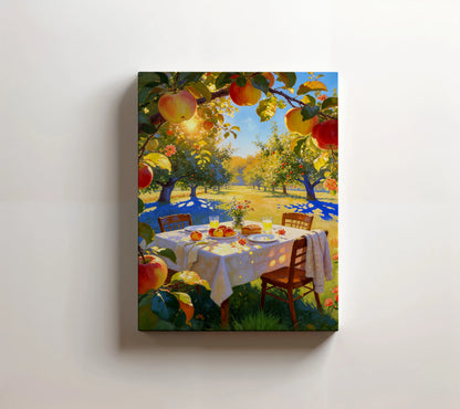 Breakfast in Apple Orchard