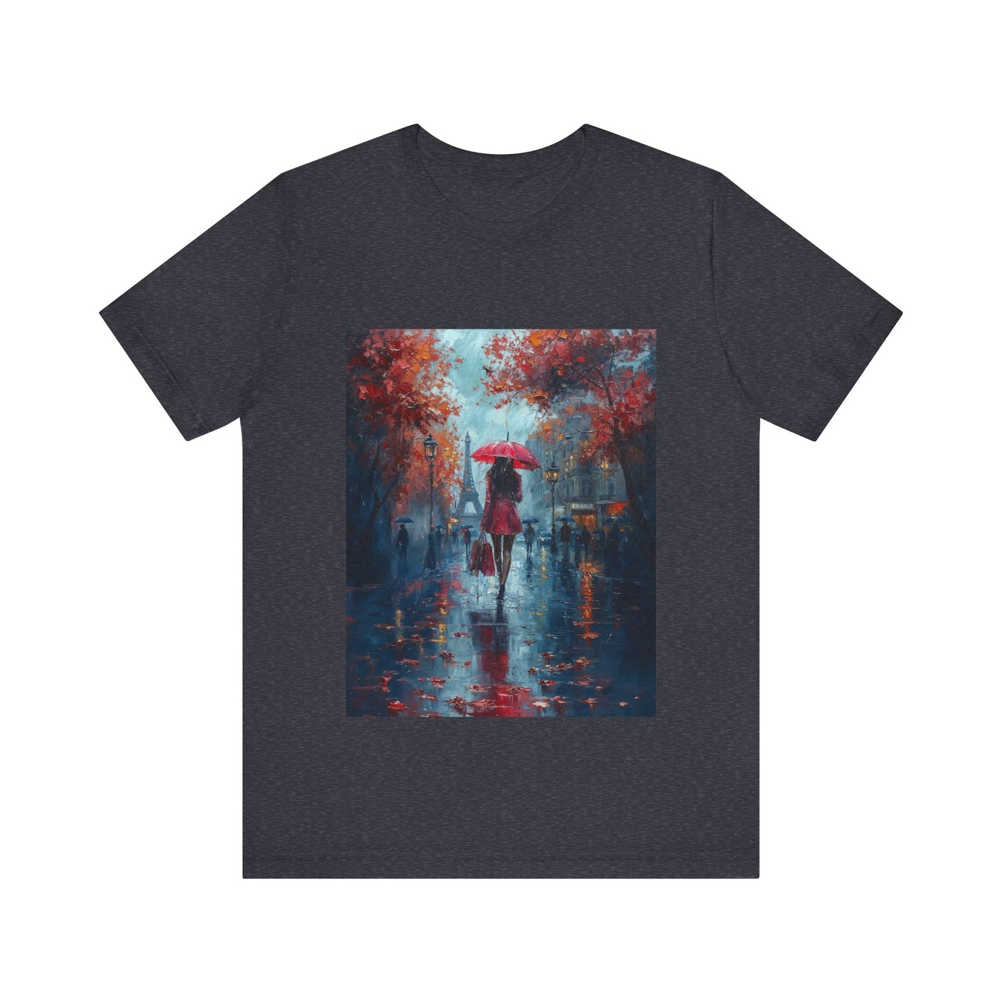 Emotional Autumn Rain Umbrella Tee - Unisex Short Sleeve Shirt