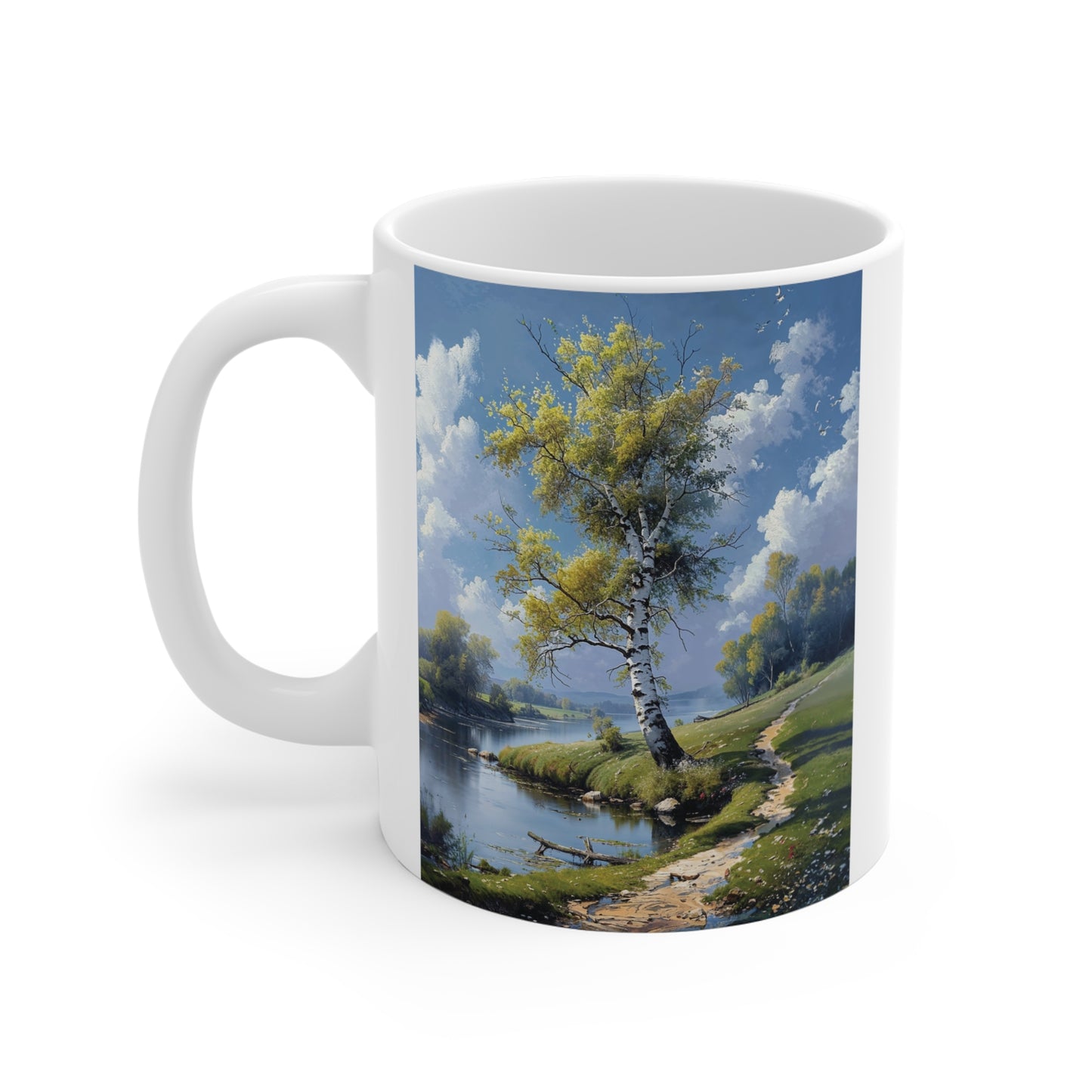 Nature-Inspired 11oz Mug - Serene Landscape Design for Outdoor Lovers