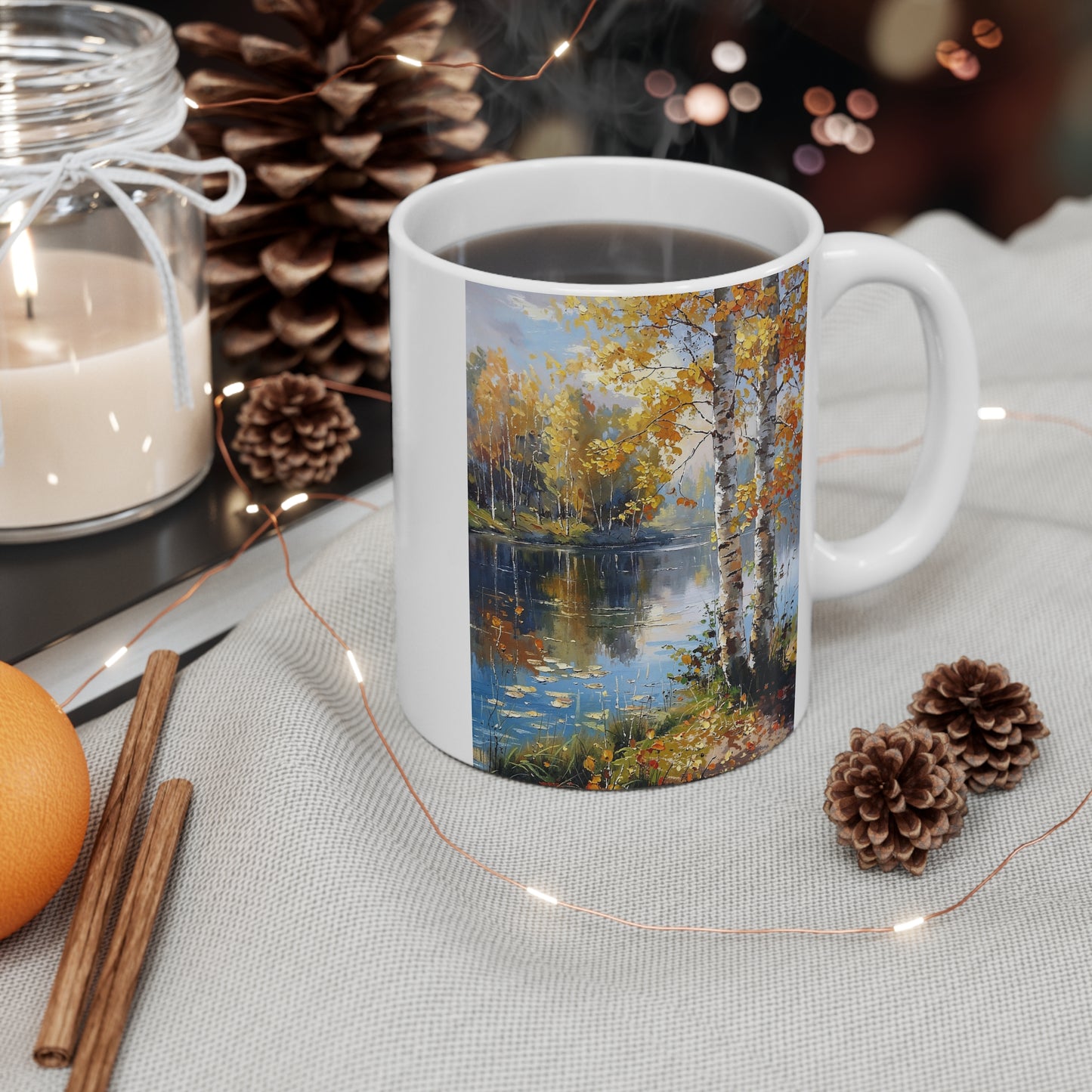 Autumn Reflections 11oz Mug - Cozy Nature Design