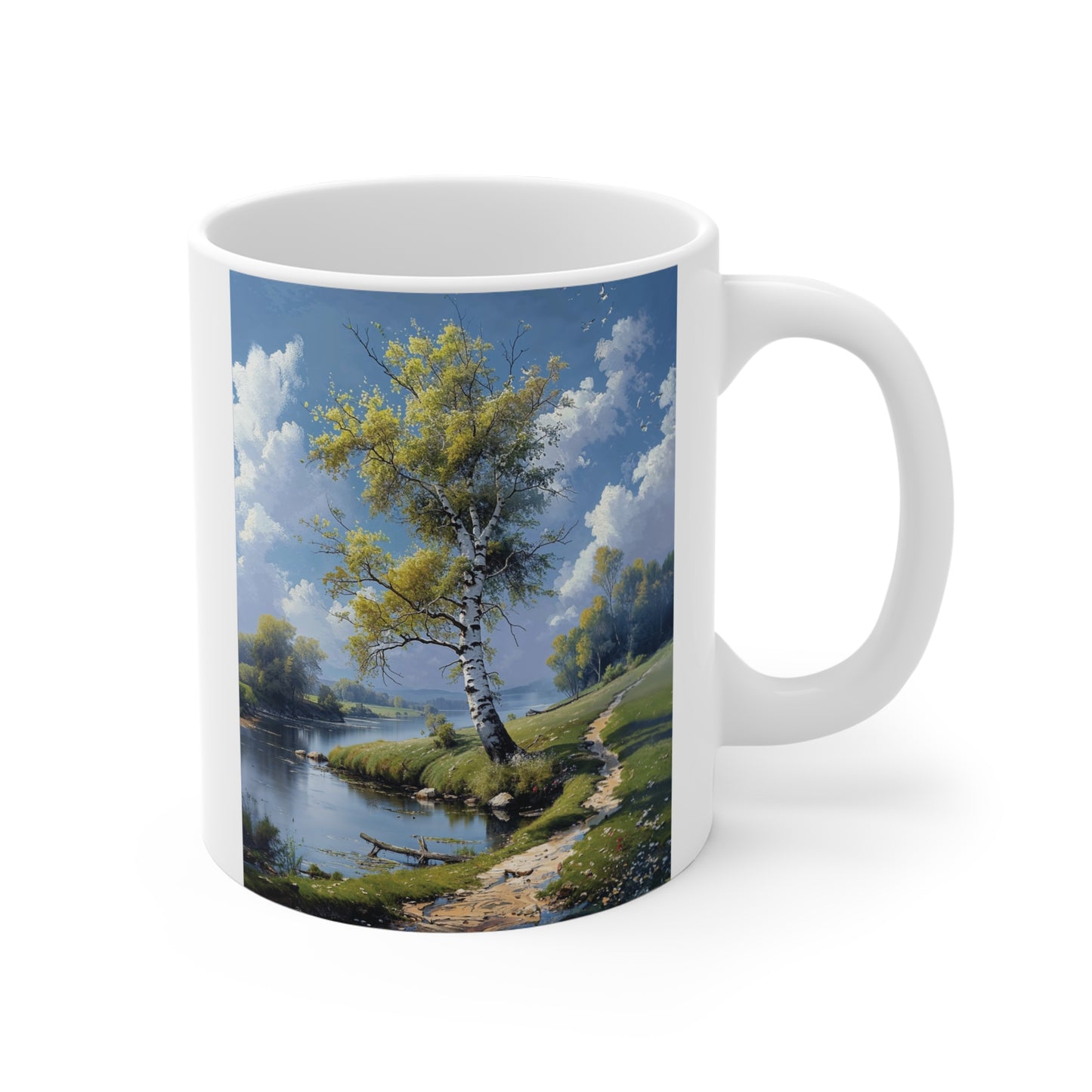 Nature-Inspired 11oz Mug - Serene Landscape Design for Outdoor Lovers