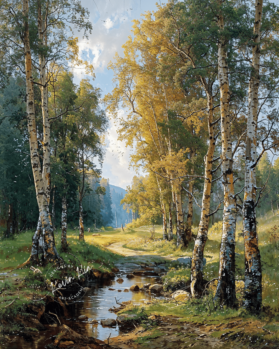 Birchlight Path* - Art Academi - Digital Artwork