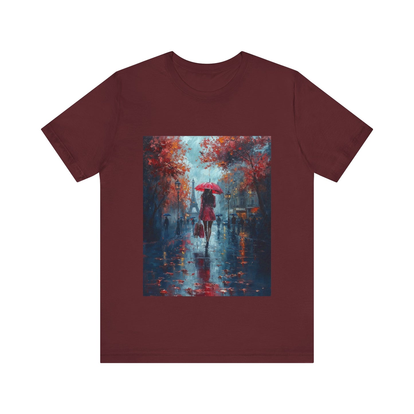 Emotional Autumn Rain Umbrella Tee - Unisex Short Sleeve Shirt