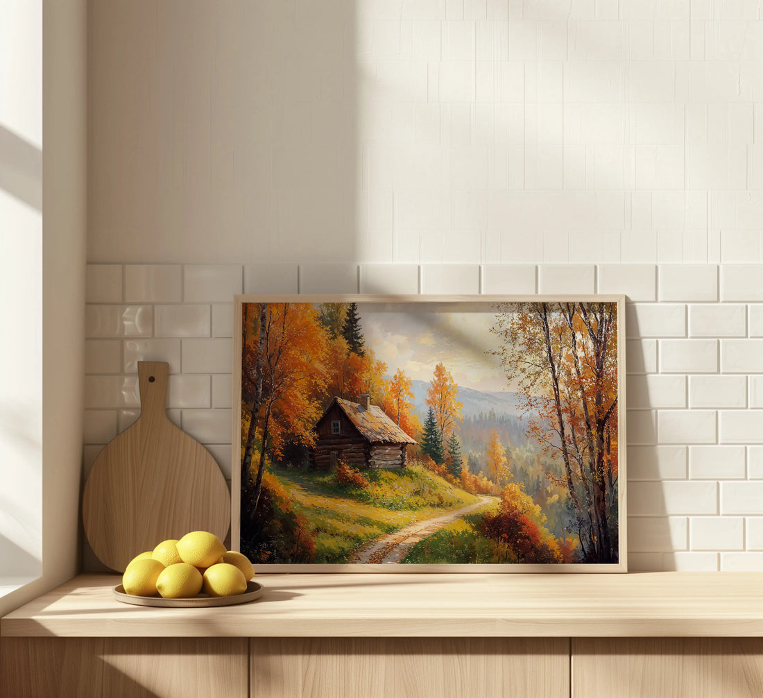 Cabin in Golden Hills - Art Academi - Canvas
