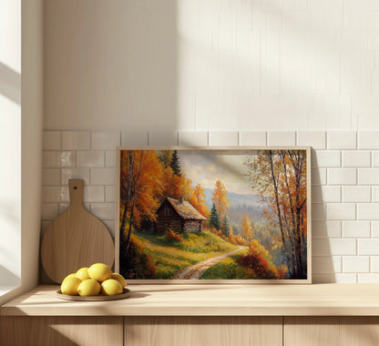 Cabin in Golden Hills - Art Academi - Canvas