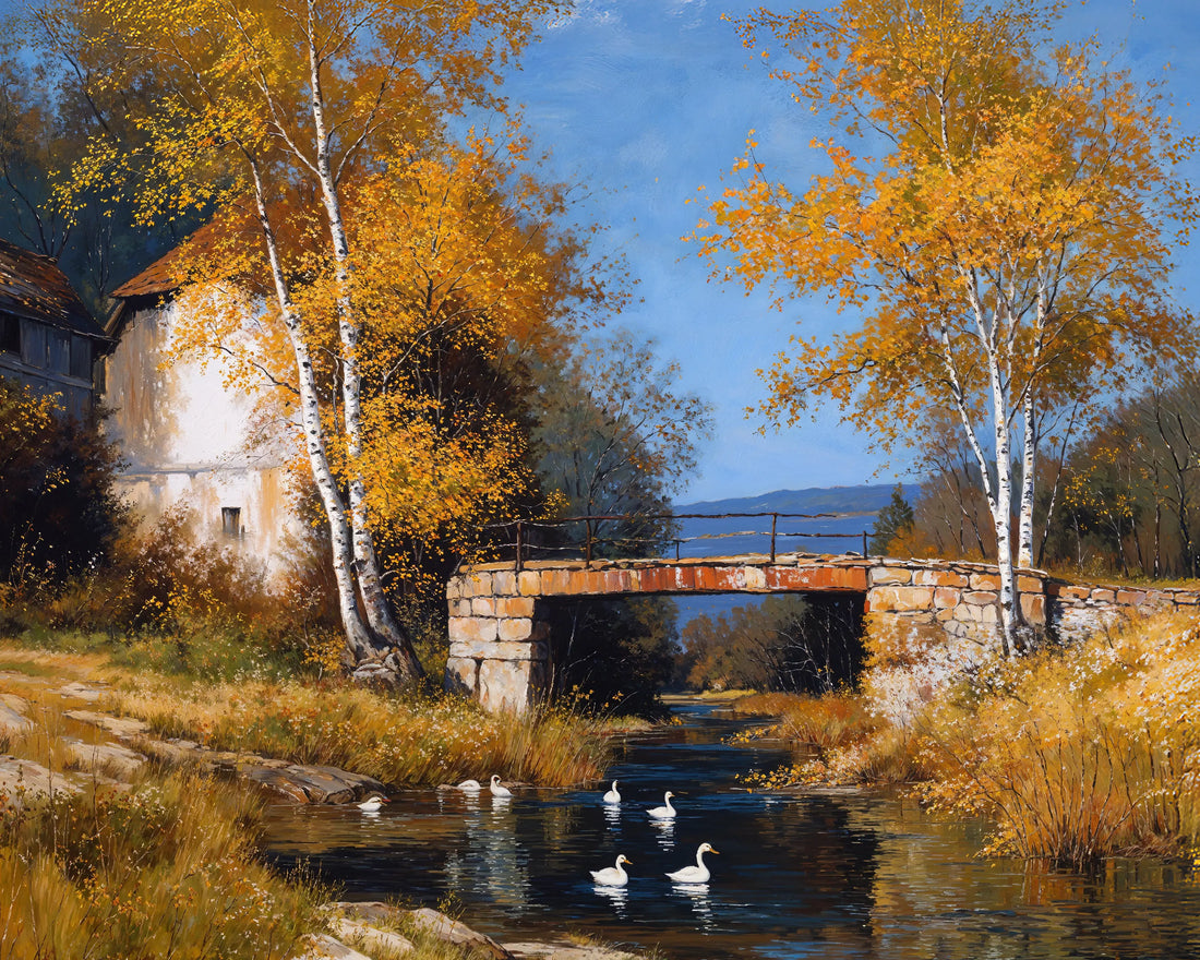 Birch Bridge - Art Academi - Canvas