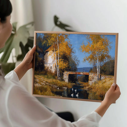 Birch Bridge - Art Academi - Canvas