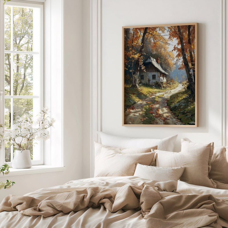 Beneath Amber Trees Fine Art Print Detail