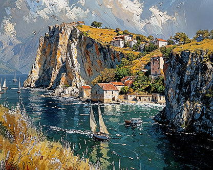 Golden Cliffs - Art Academi - Canvas