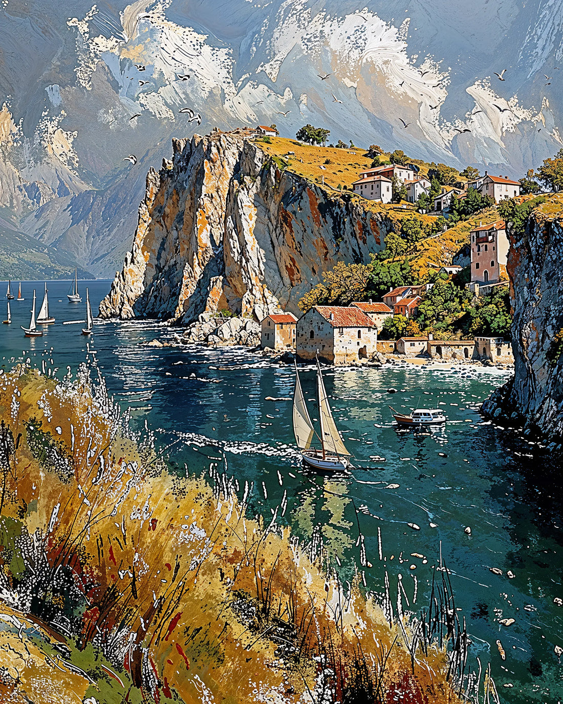 Golden Cliffs - Art Academi - Poster