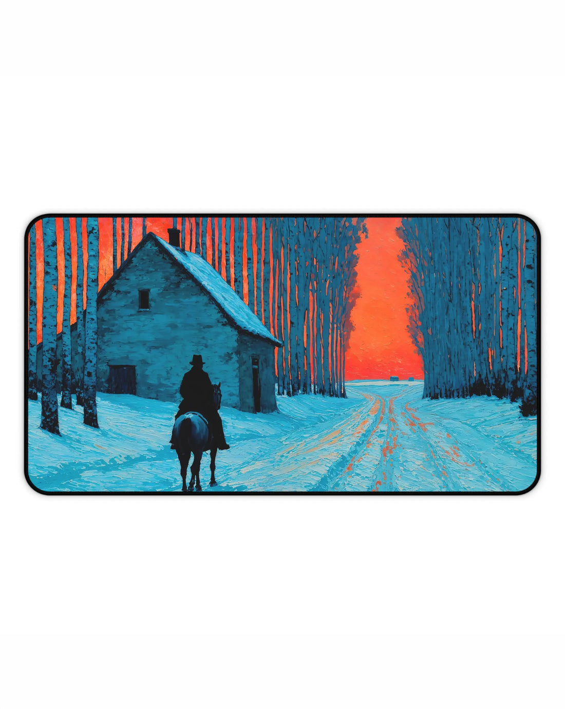 Crimson Moon — Art Desk Mat