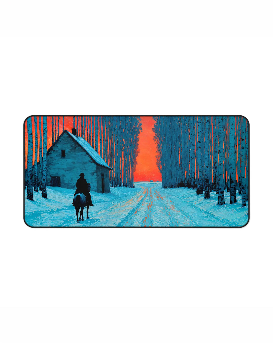 Crimson Moon — Art Desk Mat