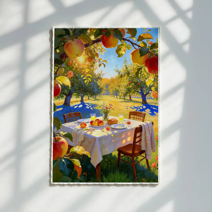 Breakfast in Apple Orchard