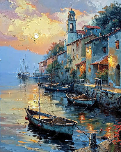 Harbor at Dusk - Art Academi - Poster