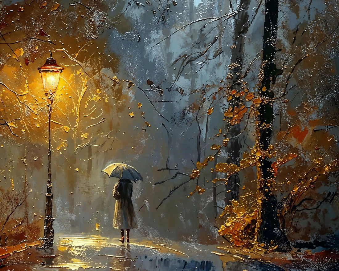 Rainy Night Walk - Art Academi - Canvas