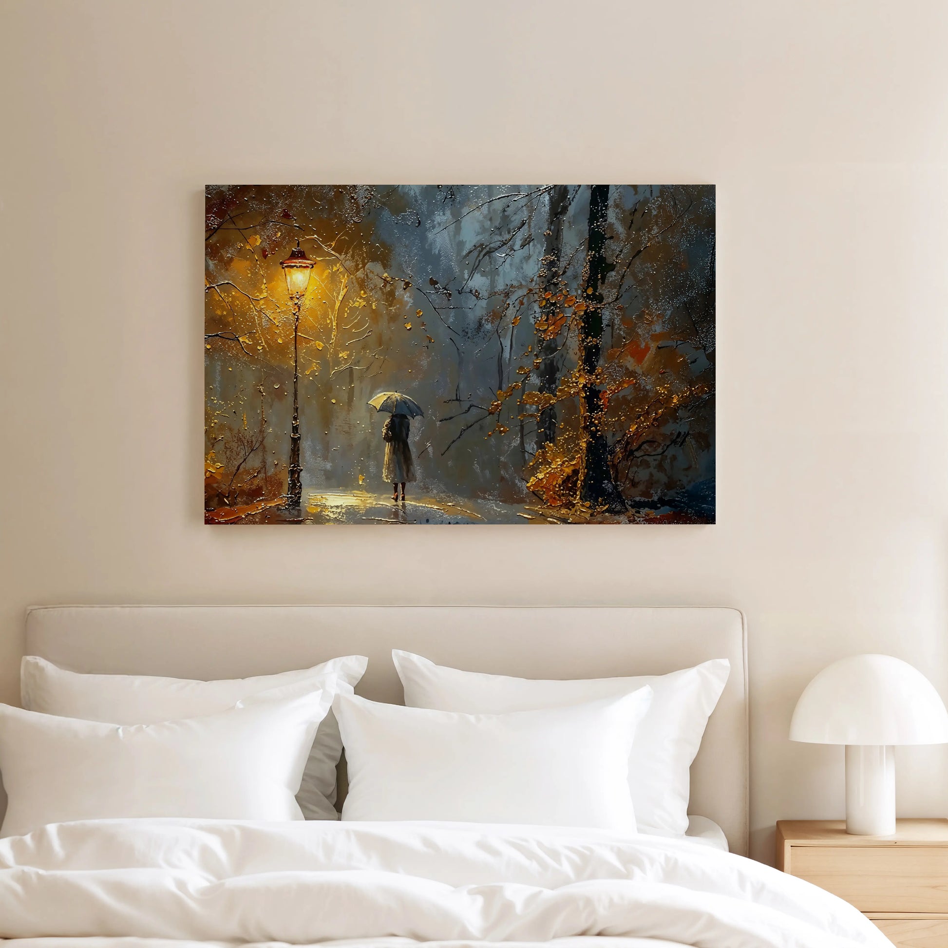 Rainy Night Walk - Art Academi - Canvas