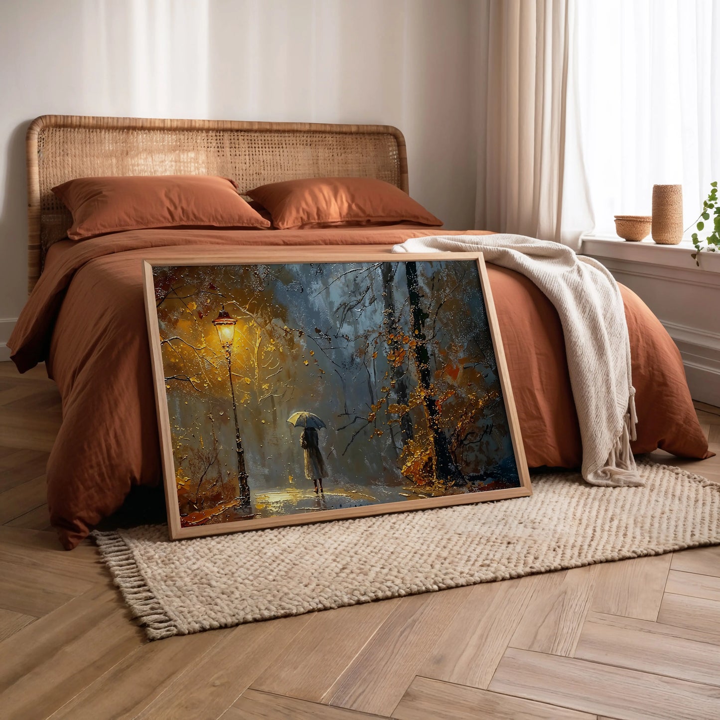 Rainy Night Walk - Art Academi - Canvas