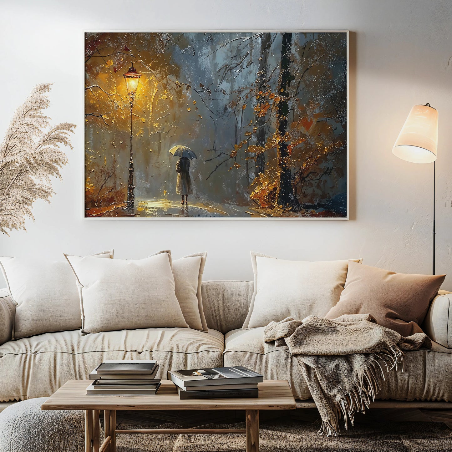 Rainy Night Walk - Art Academi - Canvas