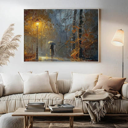 Rainy Night Walk - Art Academi - Canvas