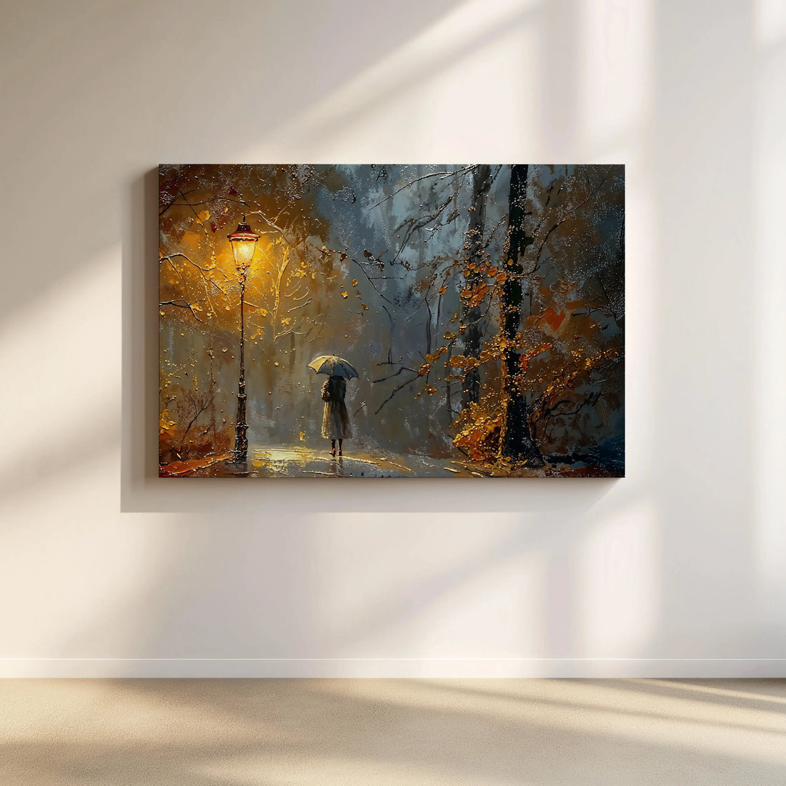 Rainy Night Walk - Art Academi - Canvas