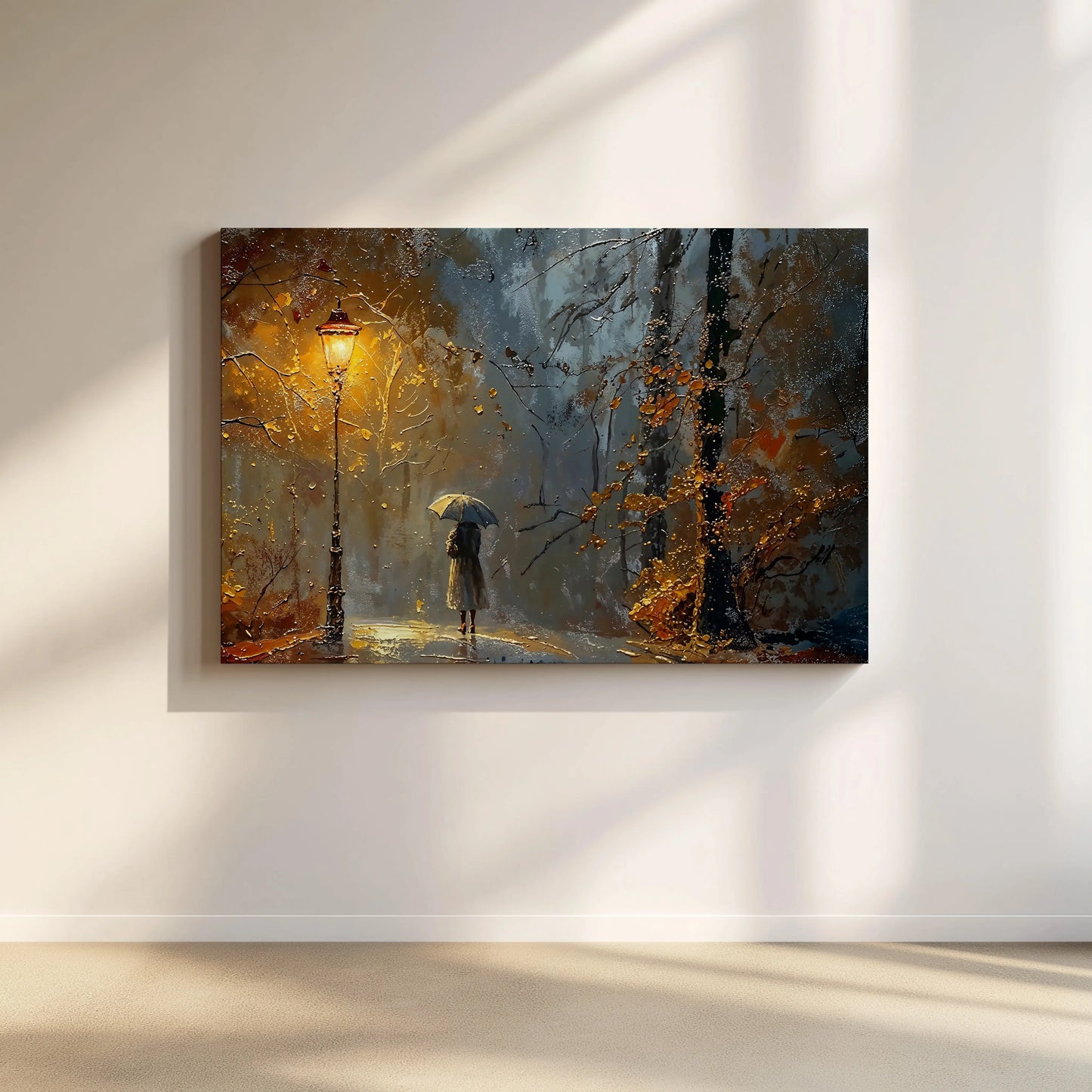 Rainy Night Walk - Art Academi - Canvas