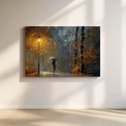 Rainy Night Walk - Art Academi - Canvas