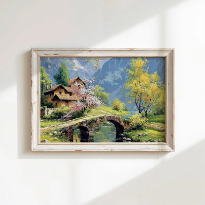 Bridge & Blossoms - Art Academi - Canvas