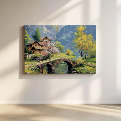 Bridge & Blossoms - Art Academi - Canvas