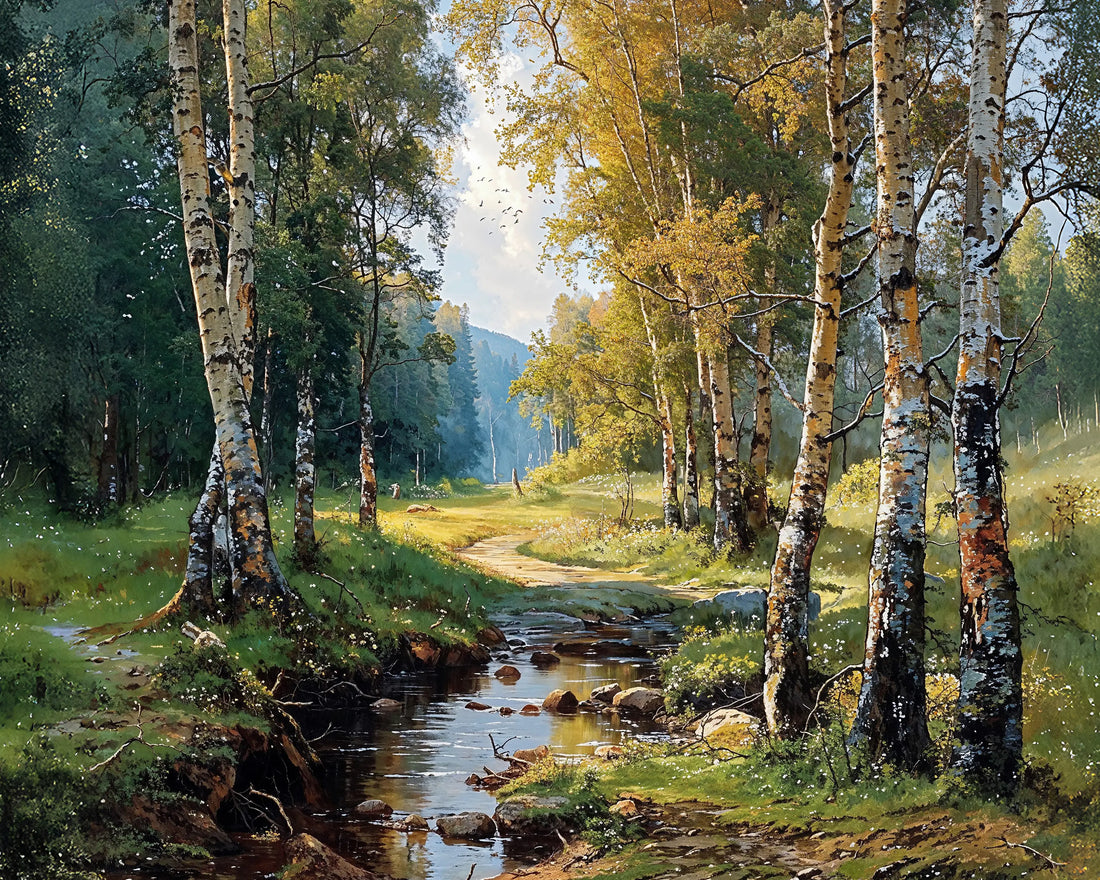 Birchlight Path - Art Academi - Canvas