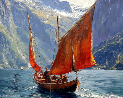 Crimson Voyage - Art Academi - Canvas