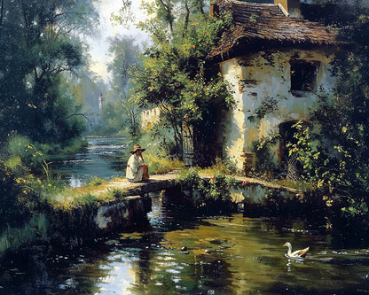 By the Stone Bridge - Art Academi - Canvas