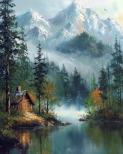 Cabin in the Mists - Art Academi - Poster