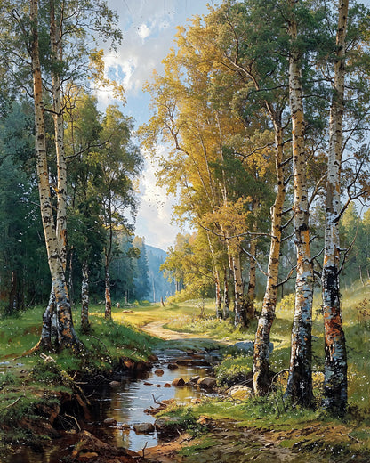 Birchlight Path - Art Academi - Poster