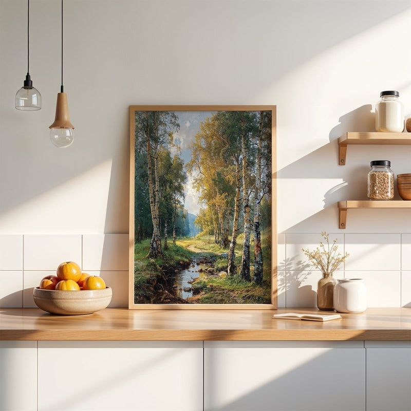 Birchlight Path Fine Art Print Detail