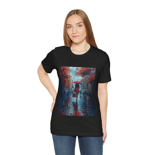 Emotional Autumn Rain Umbrella Tee - Unisex Short Sleeve Shirt