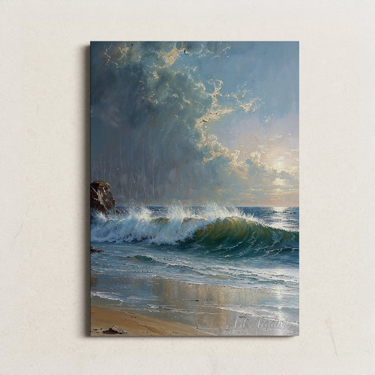 Majestic Ocean Wave at Sunset - Digital Art Print | Art Academi Wall Art | Instant Download