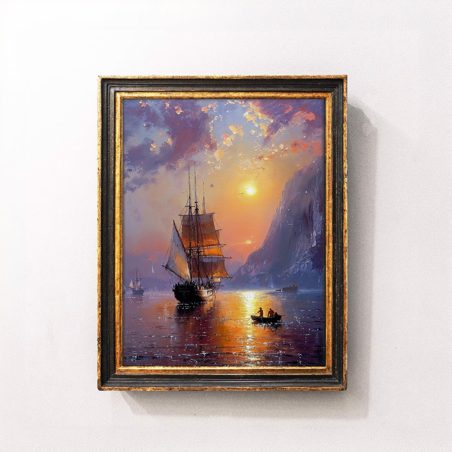 Sunset Sail with Majestic Ship - Nautical Printable Art for Home Decor | Art Academi