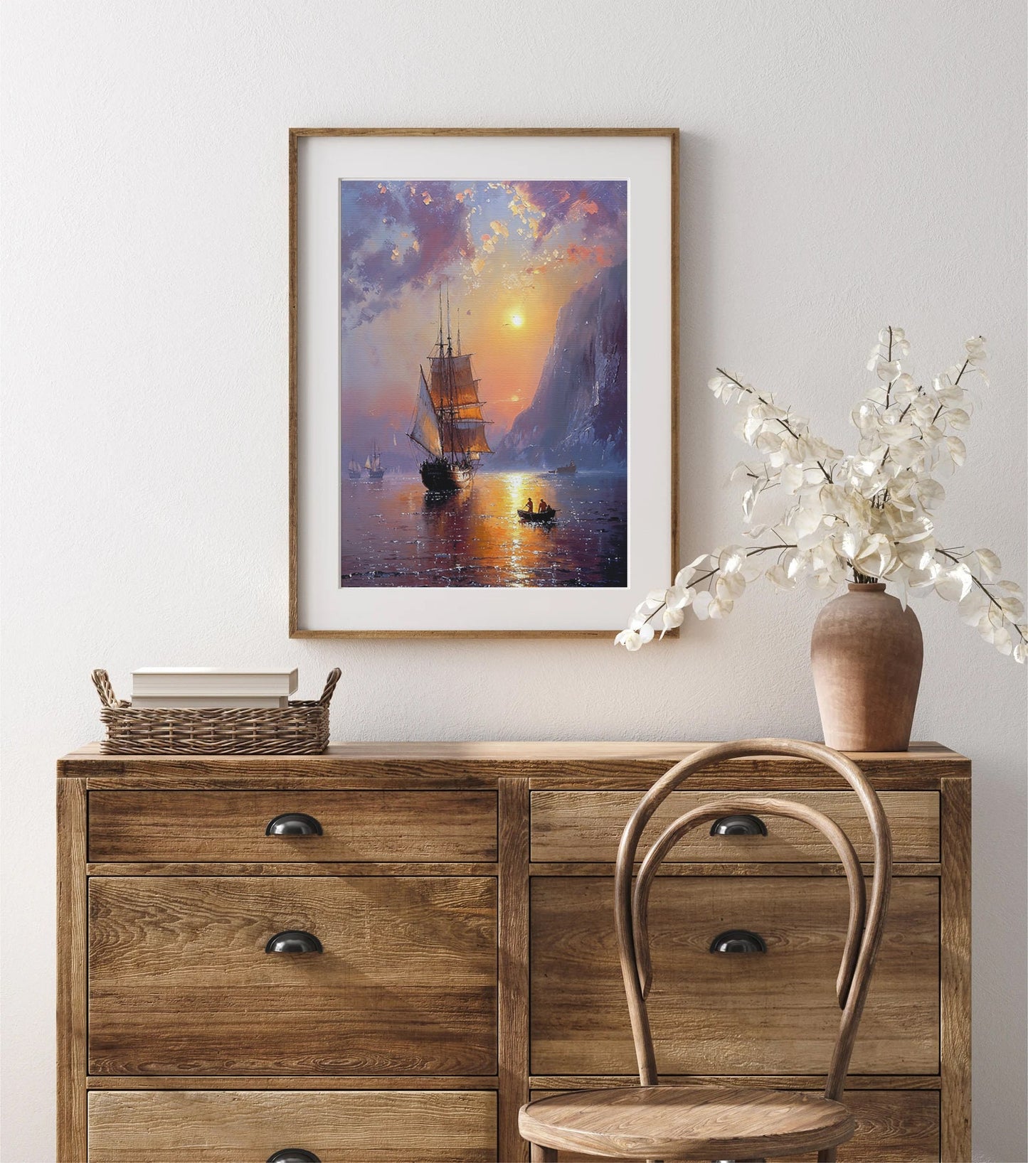 Sunset Sail with Majestic Ship - Nautical Printable Art for Home Decor | Art Academi