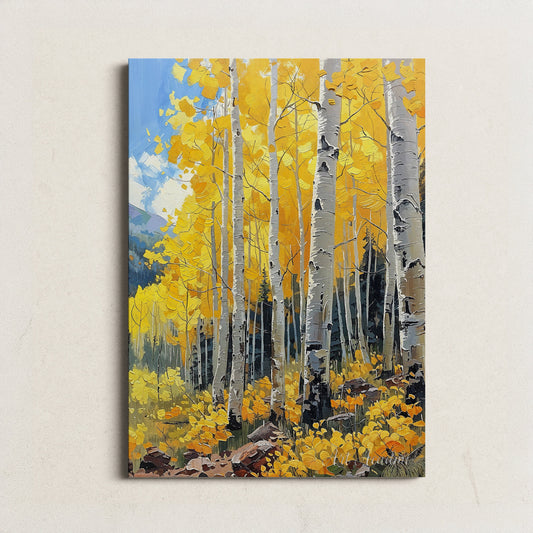 Golden Aspens in Autumn - Vibrant Forest Printable Art for Home Decor | Art Academi