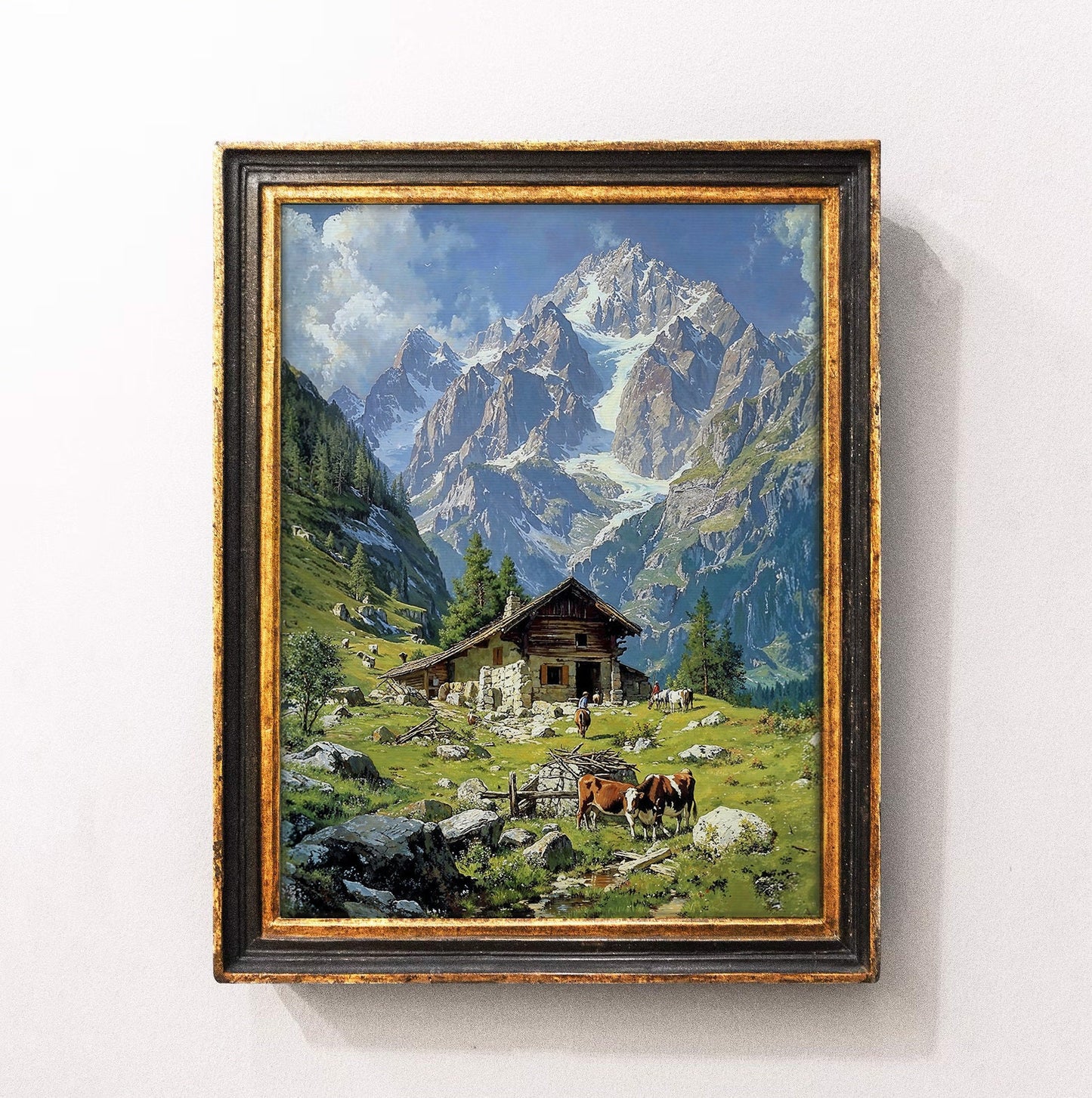 Rustic Cabin in Majestic Alpine Setting - Tranquil Printable Art for Home Decor | Art Academi