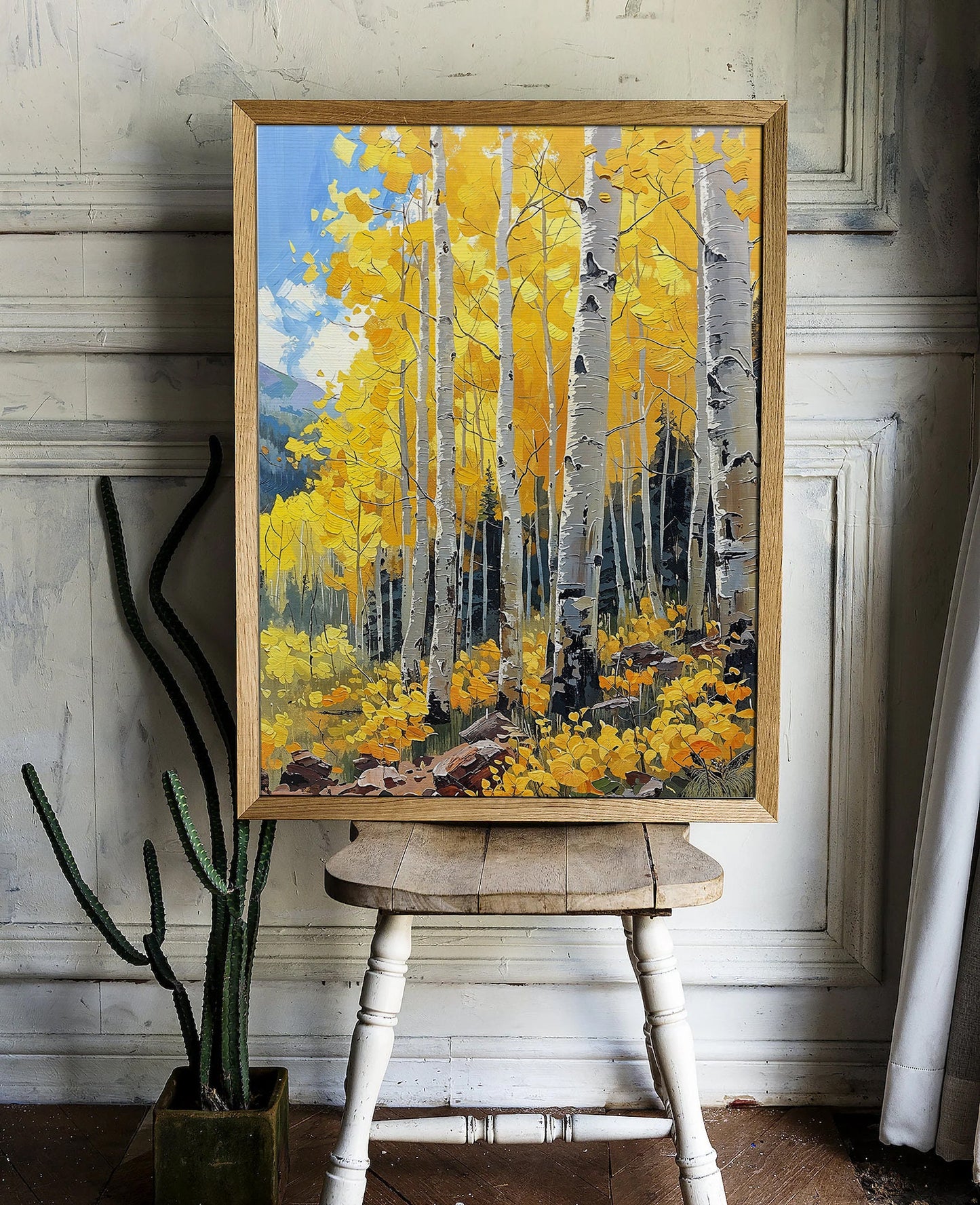 Golden Aspens in Autumn - Vibrant Forest Printable Art for Home Decor | Art Academi