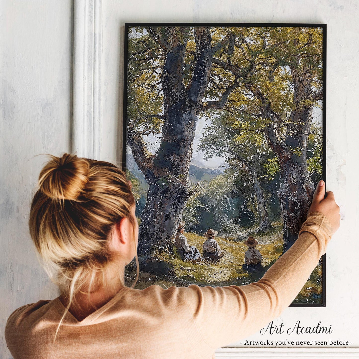 Resting Under Ancient Trees - Tranquil Forest Landscape Printable Art | Art Academi