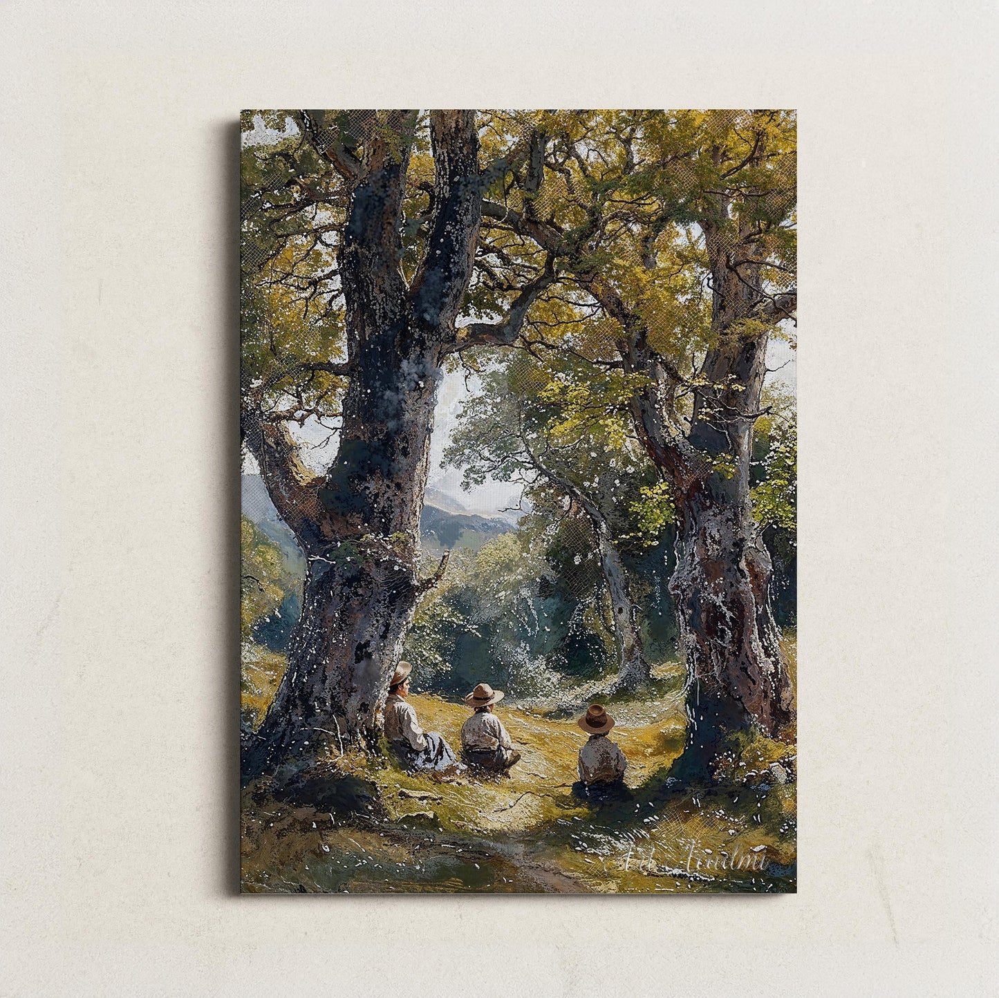 Resting Under Ancient Trees - Tranquil Forest Landscape Printable Art | Art Academi